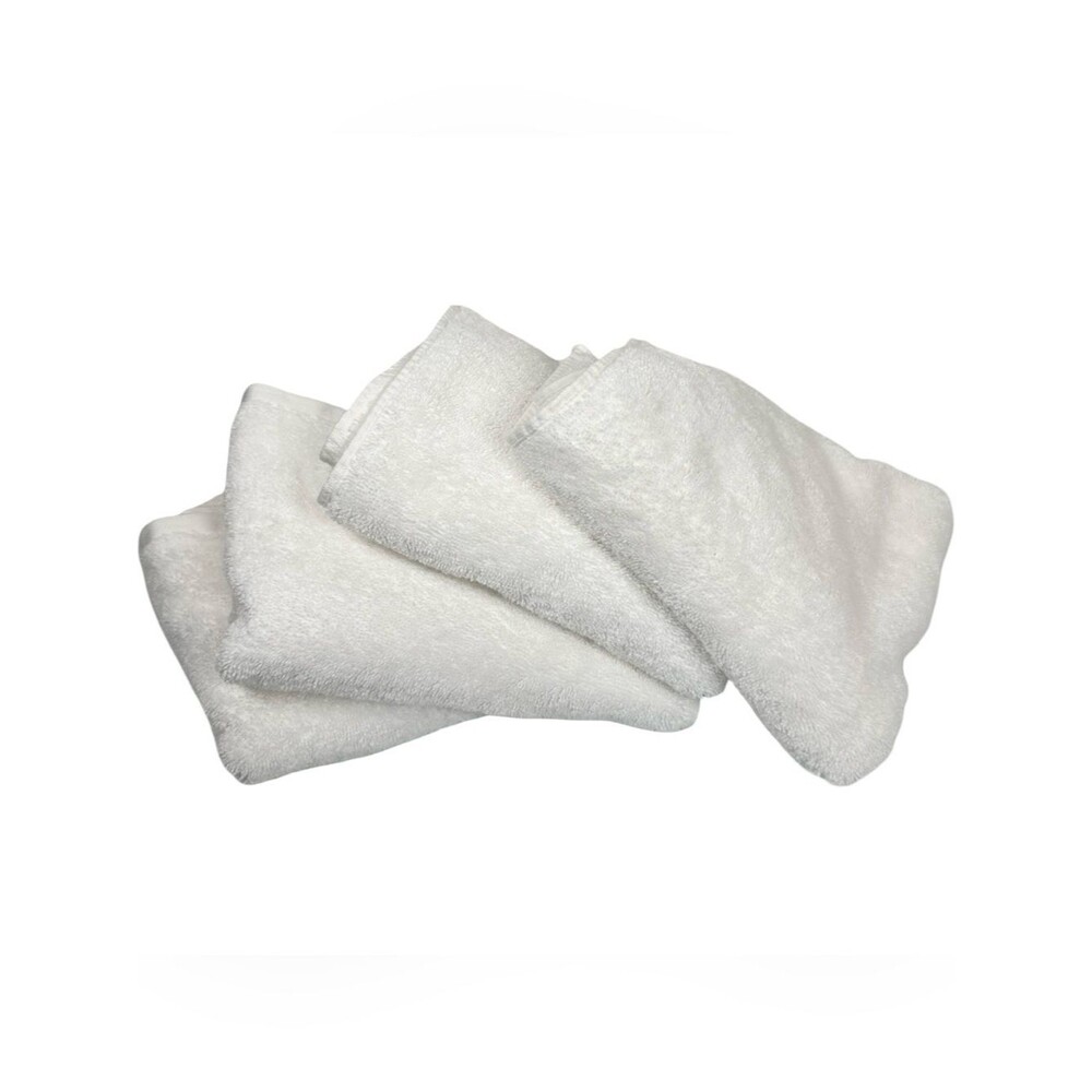 Garnet Hill Solid White Set of 4 100% Cotton Matching Bathroom Hand Towels
